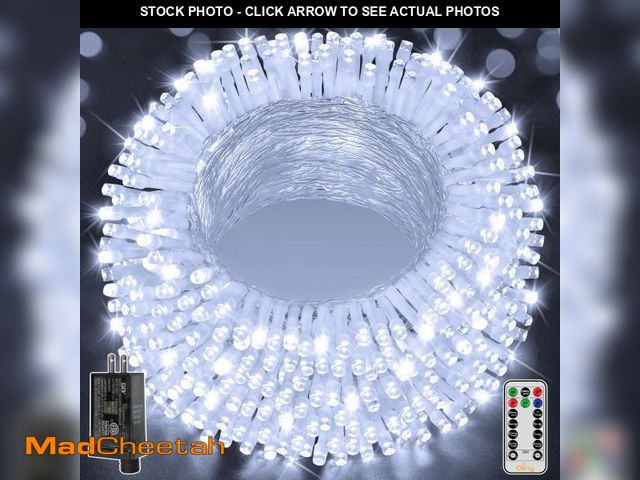 Lot 74-12311107 - Ollny Outdoor String Lights 800LED 262FT, Cool White Waterproof Fairy Light with Remote Plug in, 8 M...
