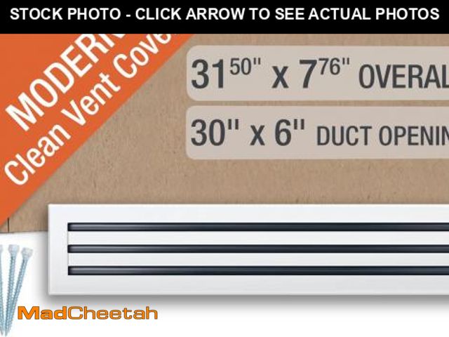 Lot 74-11906452 - FA-STAR Clean Modern AC Vent Cover 30 x 6 (Duct Opening Cutout) - Decorative White Air Vent - Standa...