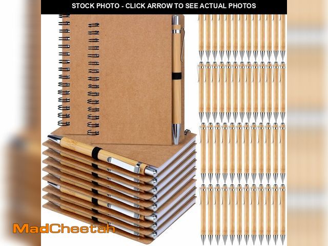 Lot 74-13624387 - Engrowtic 50 Set Notebook with Pen Bulk Appreciation Gifts, Spiral Kraft Pocket Notebooks Lined Jour...