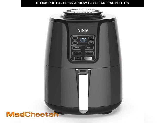 Lot 74-14256492 - NINJA Basket Electric Air Fryer, 4 qt. Black And Gray, Digital Temperature Controls to Dehydrate, Ro...
