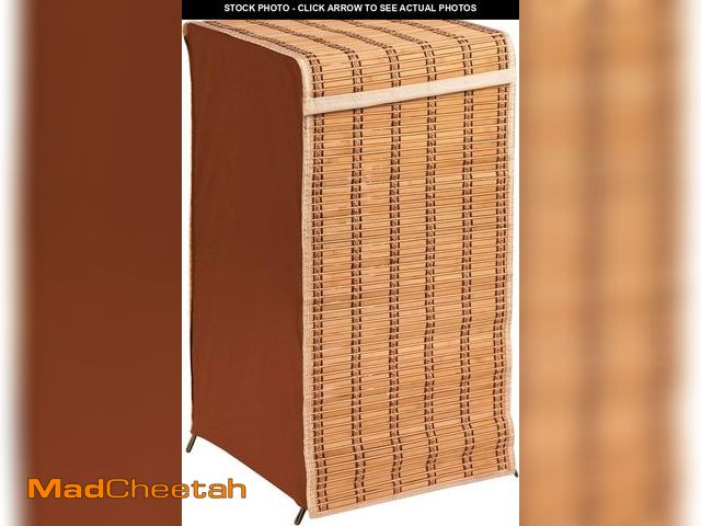 Lot 74-12396727 - Honey-Can-Do Bamboo Wicker Hamper with Lid HMP-01619 Natural 26-Inches Tall - UNUSED