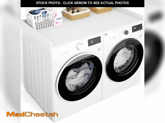 Lot 74-12694861 - Aheaplus Washer and Dryer Countertop, Laundry Room Organization with Non-Slip Pads, Wood Shelf Toppe...