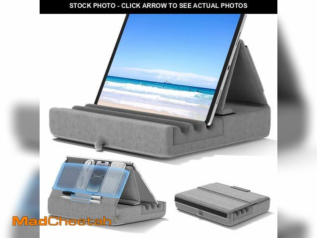 Lot 74-13544745 - KDD Tablet Pillow Holder, Foldable iPad Stand for Lap, Bed and Desk -Tablet Soft Pad Dock with Pocke...
