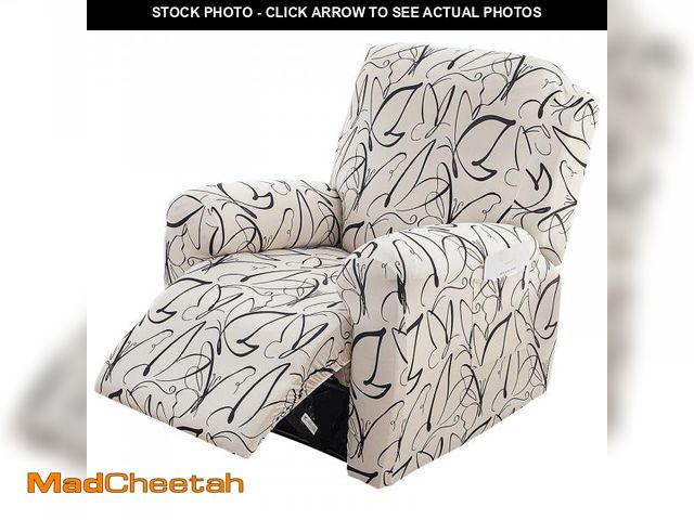 Lot 74-12049274 - FUANGUI Recliner Chair Cover 4-Pieces Lazyboy Cover for Recliner Chair with Storage Pockets Furnitur...