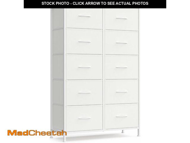 Lot 74-13382550 - SONGMICS Dresser for Bedroom, Chest of Drawers, Steel, MDF, 10 Non-Woven Fabric Drawers, Storage Org...