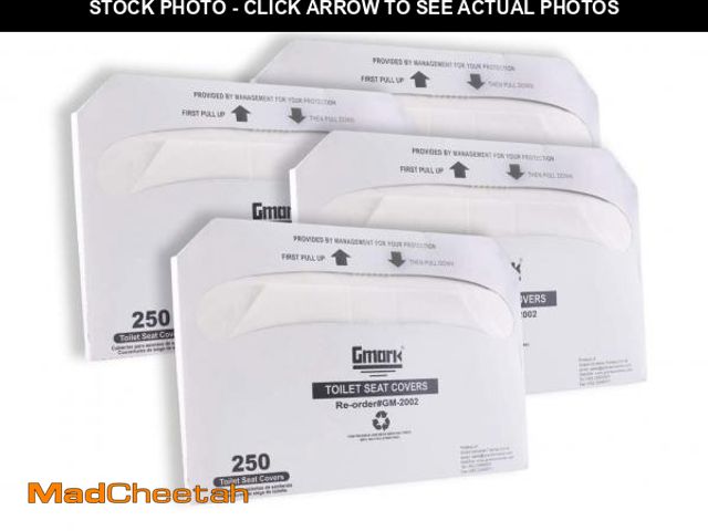 Lot 74-12371714 - *SEE DETAILS* Gmark Paper Toilet Seat Covers - Thick Strength 100% Virgin Paper Disposable Half-Fold...