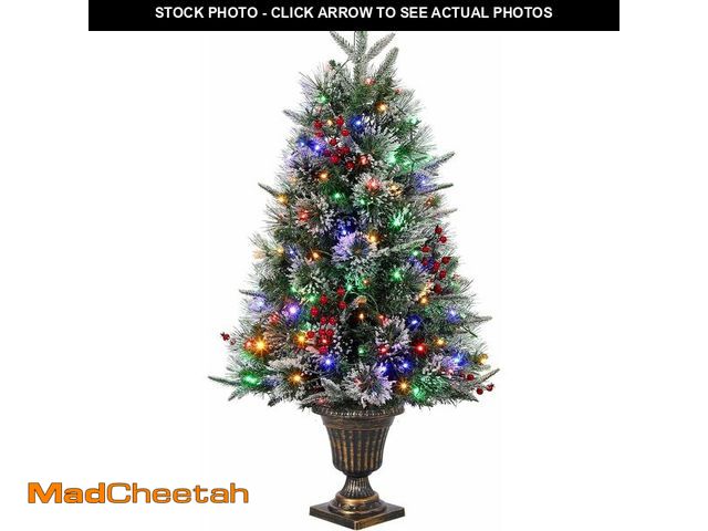 Lot 74-12768864 - GAOMON 3 Ft Christmas Tree with 78 Led Lights, Pre-Lit Artificial Christmas Trees with Potted Base, ...