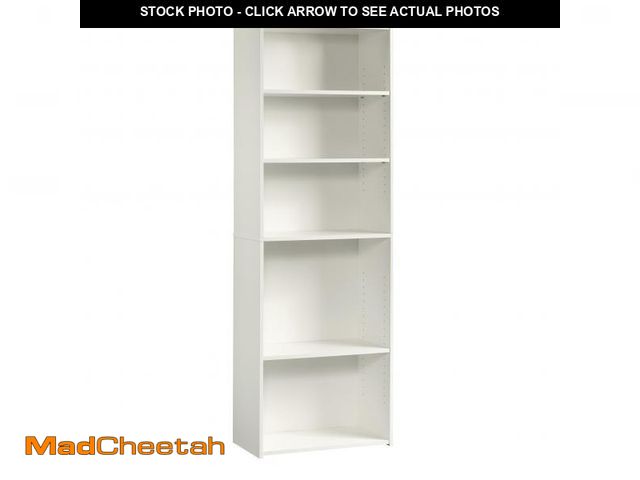 Lot 74-12157419 - Sauder Beginnings 5-Shelf Bookcase, Bookshelf with Adjustable Storage Shelves, L: 24.57" x W: 11.50"...