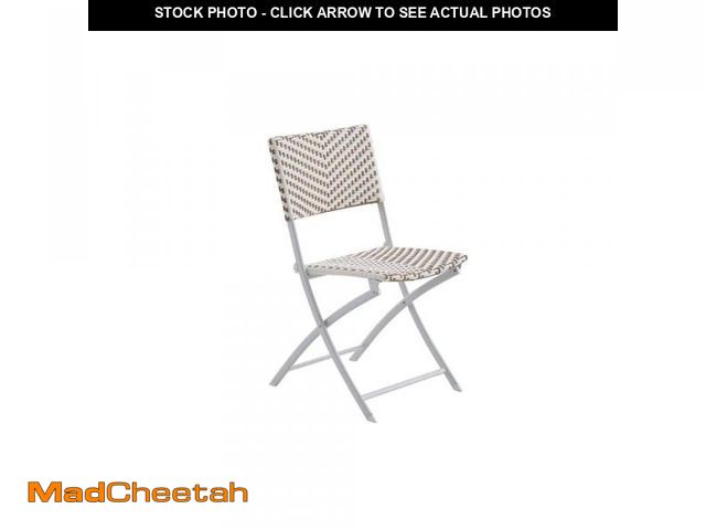 Lot 74-12517557 - StyleWell Serena Folding Chevron Wicker Outdoor Dining Chair - UNUSED