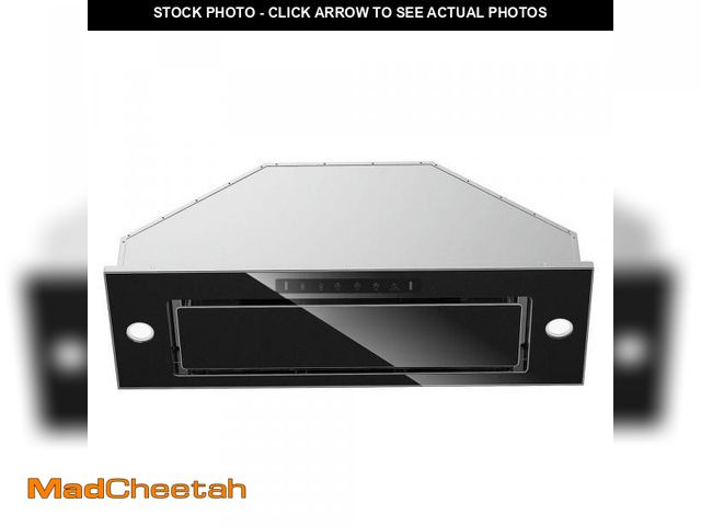 Lot 74-12425673 - VIKIO 36 in. 900 CFM Ducted Insert Range Hood in Stainless Steel and Black Glass with LED Lights - U...