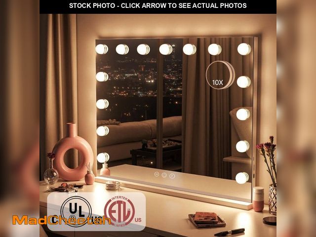 Lot 74-12682185 - YULIKA Hollywood 18 in. W x 23 in. H Rectangular LED Magnifying Vanity Mirror Tabletop Bathroom Make...