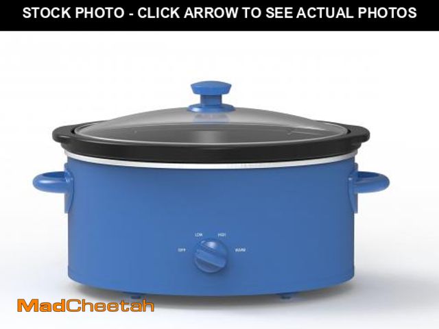 Lot 74-12526871 - Mainstays 6 Quart Oval Slow Cooker, Royal Blue, Glass Lid - UNUSED