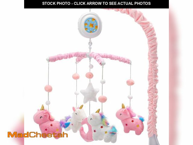 Lot 74-13631241 - Unicorn Baby Crib Mobile for Girls with Music Box (100+ Lullabies), Rotating Plush Crib Toys for New...
