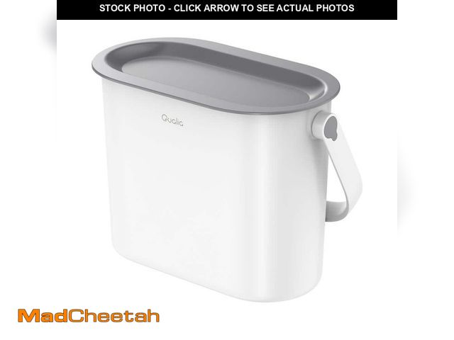 Lot 74-12921332 - Qualia 1 Gal. ABS Plastic Slim Multi-Purpose Countertop Compost Trash Can with Gray Lid - UNUSED