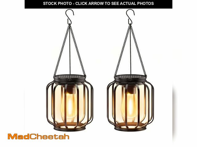 Lot 74-14265325 - BONLION Solar Lanterns, Upgraded Metal Outdoor Lights, Brighter Hanging Solar Lights for Outside Wat...