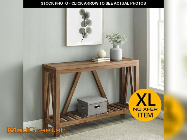 Lot 74-13609794 - Walker Edison Modern Farmhouse Console Table, Reclaimed Barnwood - UNUSED