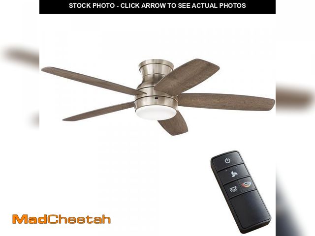 Lot 74-12235212 - Ashby Park 52 in. White Color Changing Integrated LED Brushed Nickel Ceiling Fan with Light Kit and ...