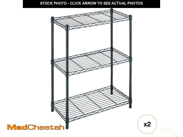 Lot 74-13057145 - HDX 3-Tier Steel Wire Shelving Unit in Black (24 in. W x 30 in. H x 14 in. D), 1 Pack - USED