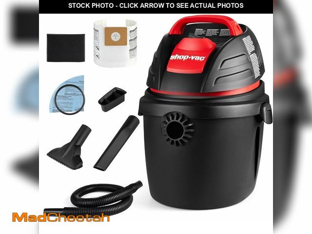 Lot 74-13710505 - Shop-Vac 9303511 2.5 Gallon Wet Dry Vacuum, 2.5 Peak HP, 1.25 Inch Diameter x 4 Foot Hose, 12 Ft Cor...