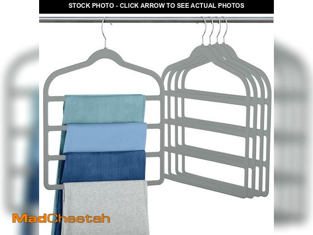 Lot 74-14214855 - Velvet Pants Clothes Hanger Space Saving Non Slip Pants Shorts Hanger, Myfolrena Jeans Slack Trouser...