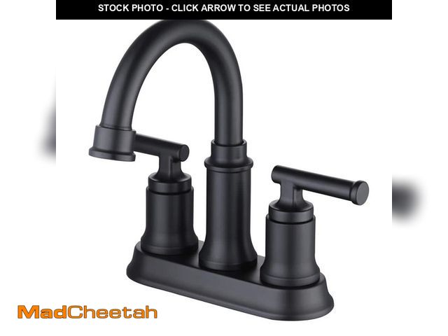 Lot 74-13692972 - Glacier Bay Oswell 4 in. Centerset 2-Handle High-Arc Bathroom Faucet in Matte Black - UNUSED
