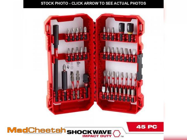 Lot 74-11826524 - Milwaukee SHOCKWAVE Impact Duty Alloy Steel Screw Driver Bit Set (45-Piece) - UNUSED