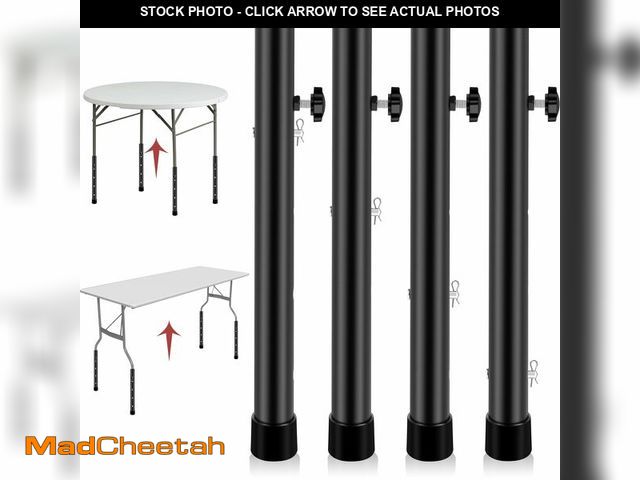 Lot 74-14210632 - Laowu Table Leg Extenders for Folding Tables, Folding Table Legs Extensions for Straight and Bent Le...