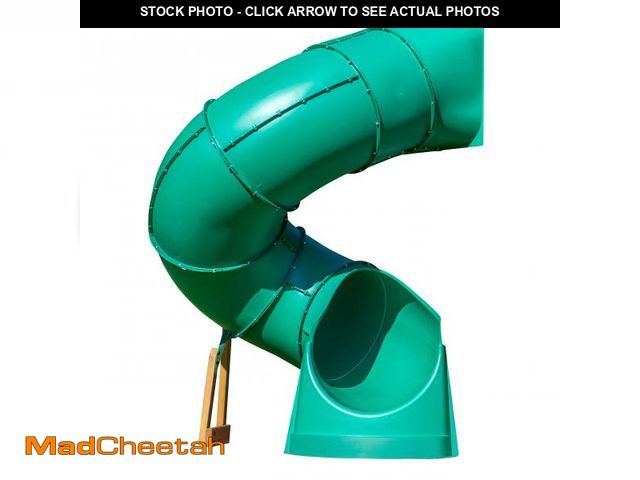 Lot 74-12273695 - Backyard Discovery Tall Spiral Tube Slide - Left Exit, Green - Mounts to 5 Ft. Deck Height - UNUSED