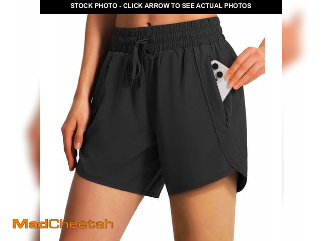 Lot 74-14269225 - Ksmien Women's 5"/ 7" Athletic Running Shorts Quick Dry Lightweight Workout Gym Shorts with Zipper P...