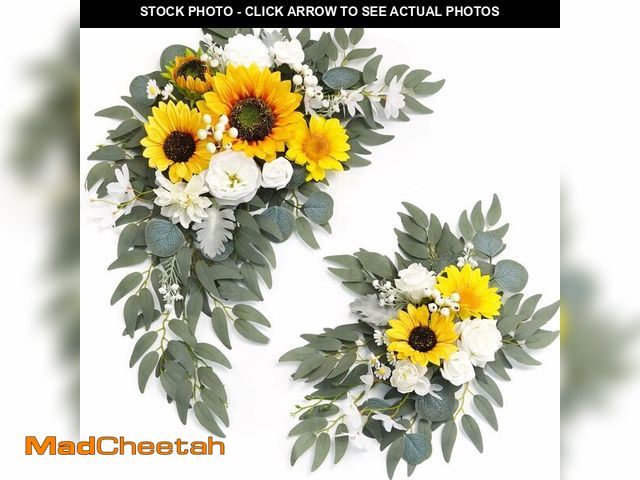 Lot 74-14271209 - Piklado Faux Flower Swag Set of 2 for Wedding Welcome Signs Floral Swag Wedding Reception Ceremony S...
