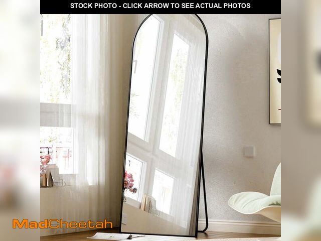 Lot 74-14070075 - BEAUTYPEAK Arched Full Length Floor Mirror 59.1"x16" Full Body Standing Mirror,Black - UNUSED