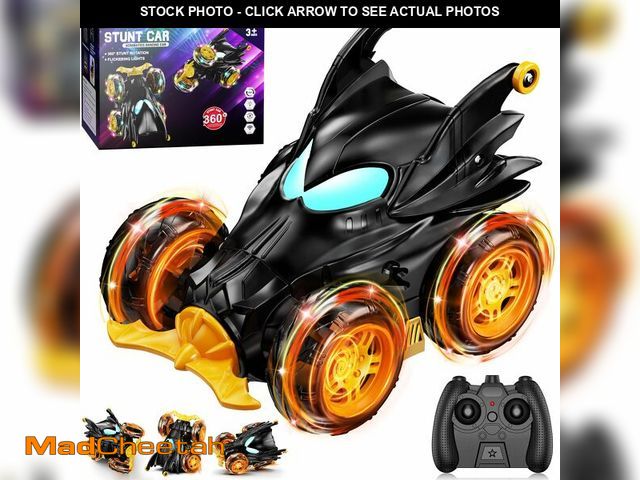 Lot 74-12698600 - Bat Remote Control Car for Boys, 360ÃÂ° Rotating 4WD Stunt RC Cars with Cool Lights, Rechargeable C...