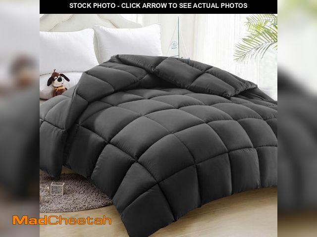 Lot 74-12487615 - Comforter King Gray All Season Down Alternative, Cooling Quilted Duvet Insert, Bed Comforter with Co...