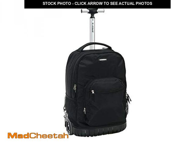 Lot 74-12510455 - Rockland Single Handle Rolling Backpack, Black, 19-Inch (R02-BLACK) - UNUSED