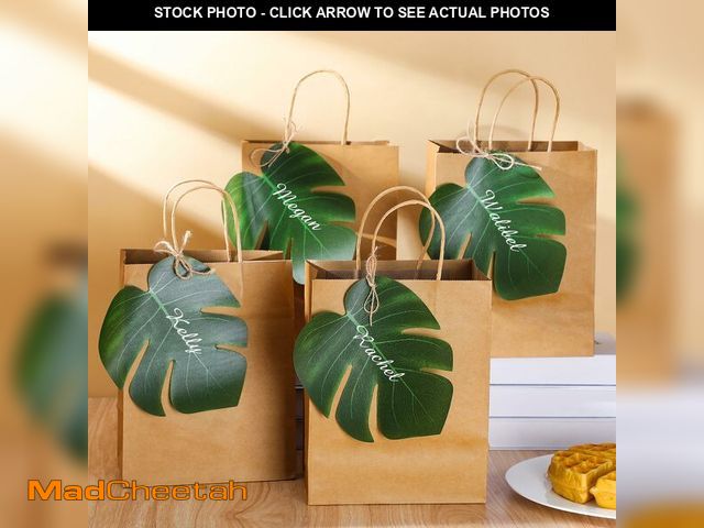 Lot 74-12602016 - Dinifee 24 Set Hawaiian Tropical Gift Bags Bulk Luau Bachelorette Aloha Goodie Bags with Palm Leaves...