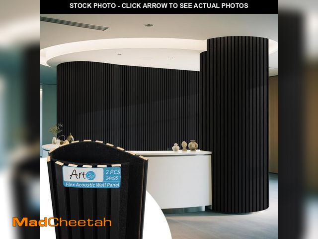 Lot 74-12197849 - Art3d Acoustic Wood Slat Wall Panel with Roll-Flat Design - 95.3 x 23.8 Inch Sound Absorbing Panels ...