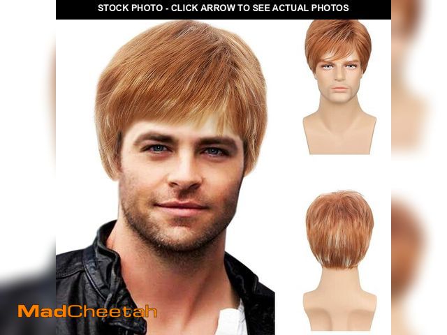 Lot 74-13712459 - Baruisi Mens Wig Short Light Brown Costume Hair Replacement Synthetic Cospaly Halloween Hair Wigs - ...