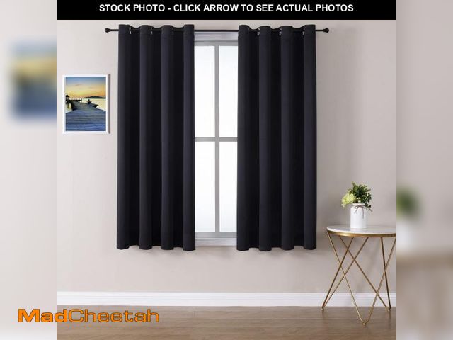 Lot 74-12112889 - ChrisDowa Grommet Blackout Curtains for Bedroom and Living Room - 2 Panels Set Thermal Insulated Roo...