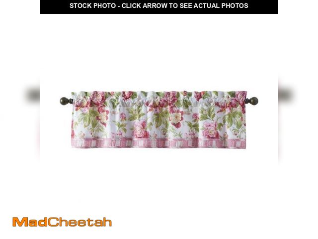Lot 74-4830382 - Waverly Floral Cotton Tailored 60" Window Valance in Pink/Green WVY10354 - 16'' H X 60'' W (SINGLE V...