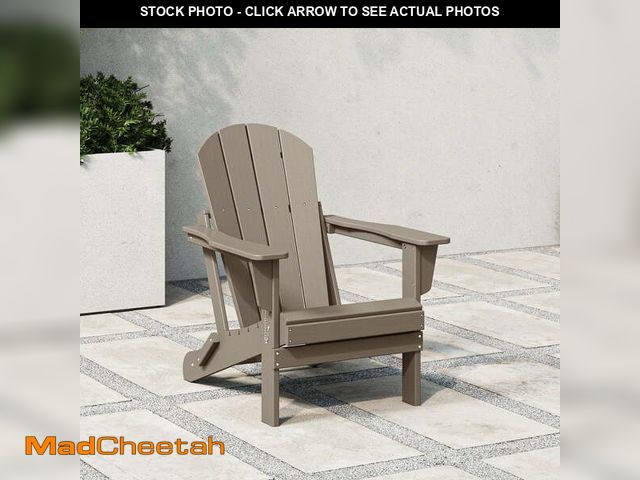 Lot 74-14435285 - WestinTrends Malibu Outdoor Folding HDPE Adirondack Deck Chair - Patio &amp; Outdoor Lounge, Weather...