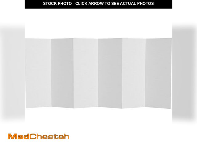 Lot 74-13733509 - 4 ft. Short White Temporary Cardboard Folding Screen - 6 Panels - UNUSED