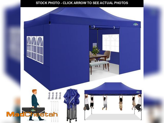 Lot 74-12133725 - COBIZI 10x15 FT Heavy Duty Pop up Canopy with 4 Removable Sidewalls, Easy up Gazebo High Stability, ...