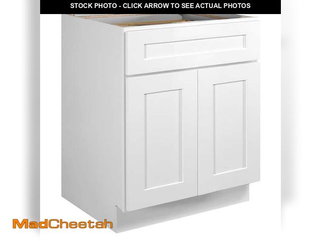 Lot 74-12585141 - Brookings Solid Wood Assembled Shaker 27 in. x 34.5 in. x 24 in. 2 Door 1 Drawer Base Kitchen Cabine...