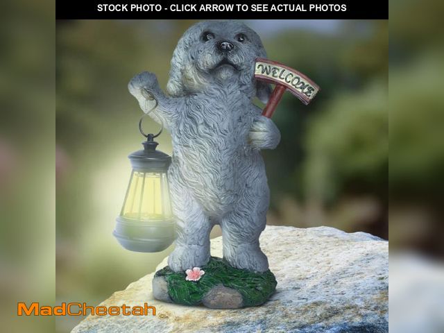 Lot 74-12355822 - EasyLivingCo. Resin Dog Statues/Sculptures Home, Outdoor, Garden Decor with Solar Light Ornaments fo...