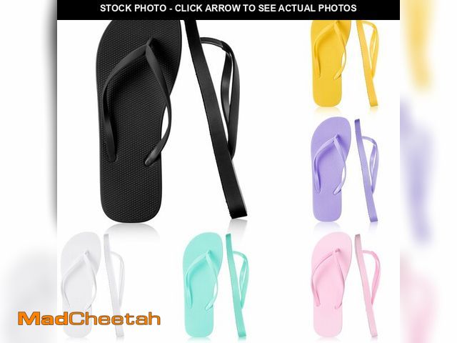 Lot 74-14213449 - Shyyween 6 Pairs Flip Flops for Women Soft Lightweight Non Slip Shower Flip Flops for Summer Beach P...