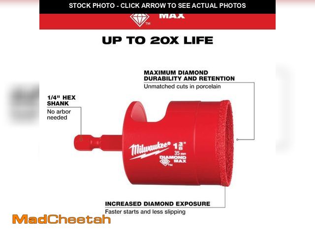 Lot 74-12792764 - Milwaukee 1-3/8 in. Diamond Max Hole Saw Bit - UNUSED