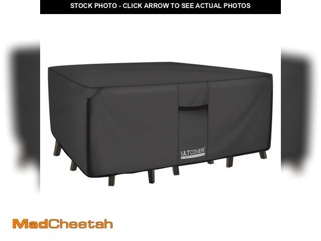 Lot 74-12122372 - ULTCOVER 600D Tough Canvas Heavy Duty Rectangular Patio Table and Chair Cover - Waterproof Outdoor G...
