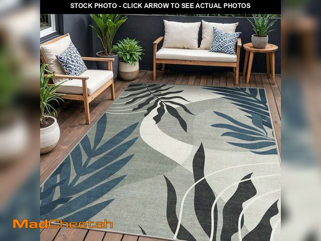 Lot 74-13043013 - DEORAB Outdoor Rug 8'X10' Chenille Patio Carpet Three-Layer Material Imitation Silicone Spot Molding...