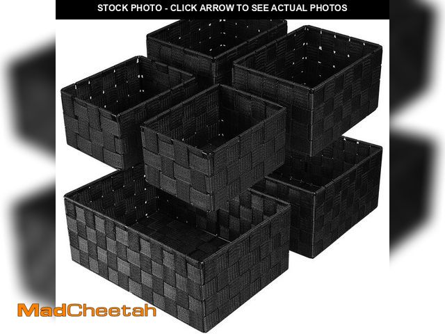 Lot 74-13631357 - Uvellgift Woven Storage Baskets, Storage Bins, Cube Basket Container Baskets Storage Boxes Organizer...