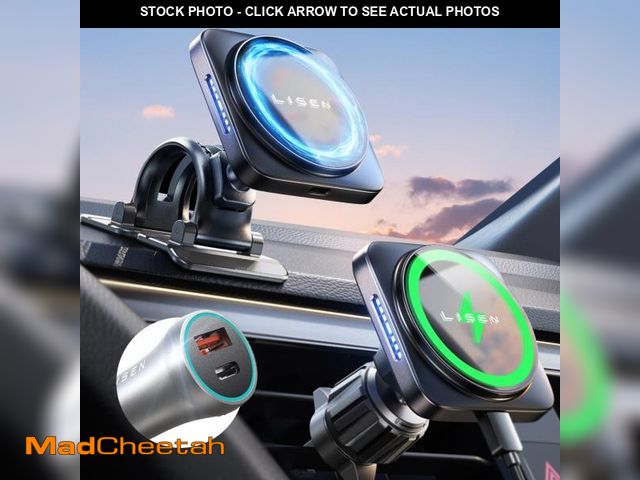 Lot 74-12309462 - LISEN for Masgafe Car Mount Charger, for iPhone 16 Magsafe Car Charger Dashboard Vent Wireless Magne...